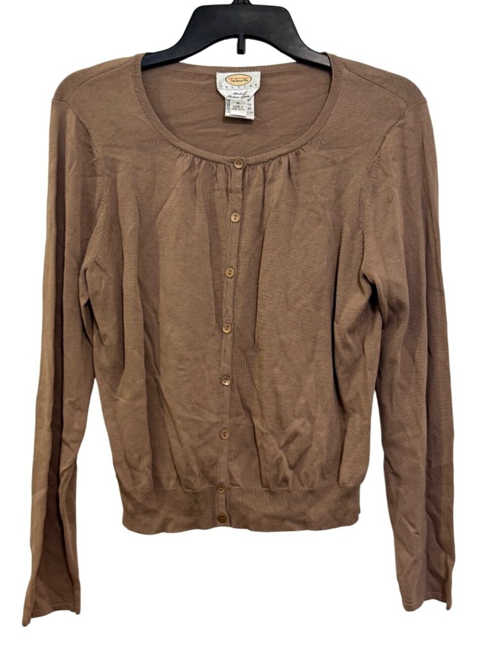 Talbots Petites Brown Button-Up Cardigan Sweater Made With Italian Yarn M